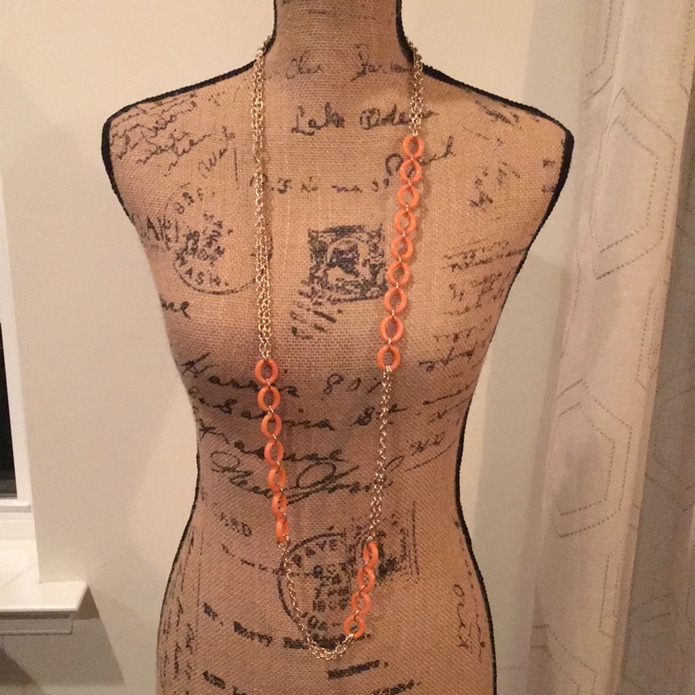 NWT gold and coral necklace